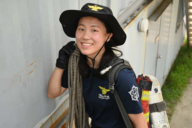 ▲ 현장지휘단의 문슬기 소방사(30·여)가 대구에서 최초로 여성 인명구조사가 됐다.ⓒ대구시