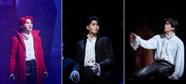 ▲ 뮤지컬 '드라큘라' 공연 장면(김준수·전동석·신성록).ⓒ오디컴퍼니