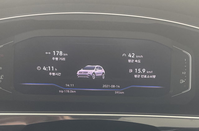 ▲ 연비는 15.9km/ℓ가 나왔다 ⓒ김재홍 기자