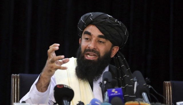 ▲ 공식 기자회견을 하는 자비훌라 무자히트 탈레반 대변인. ⓒ뉴시스 AP. 무단전재 및 재배포 금지.