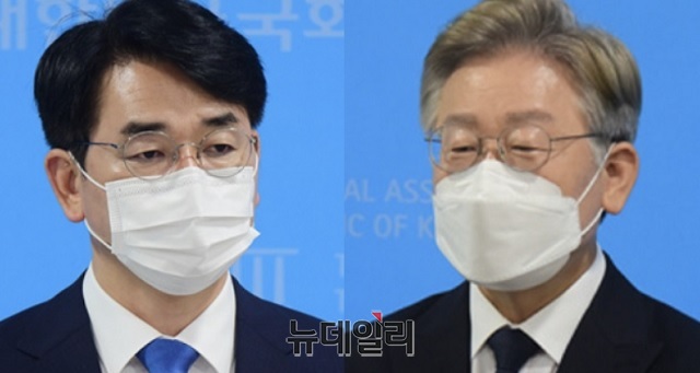 ▲ (왼쪽부터) 더불어민주당 박용진·이재명 경선후보.ⓒ뉴데일리DB