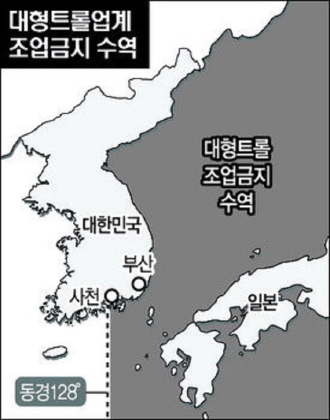 ▲ 동경128도 수역도.ⓒ포항시