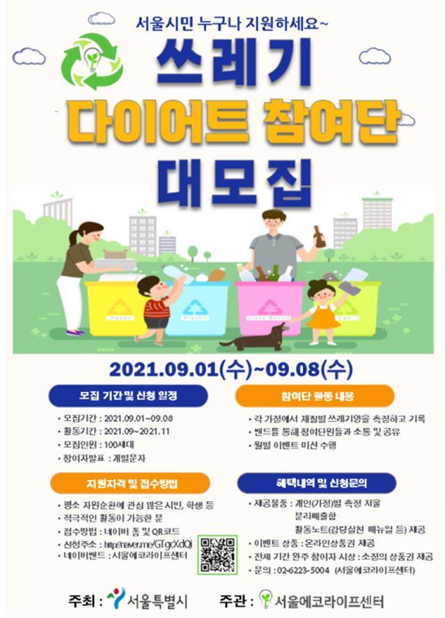 ▲ 서울시 추진 중인 '쓰레기 다이어트' 참여 모집 안내문. ⓒ서울시