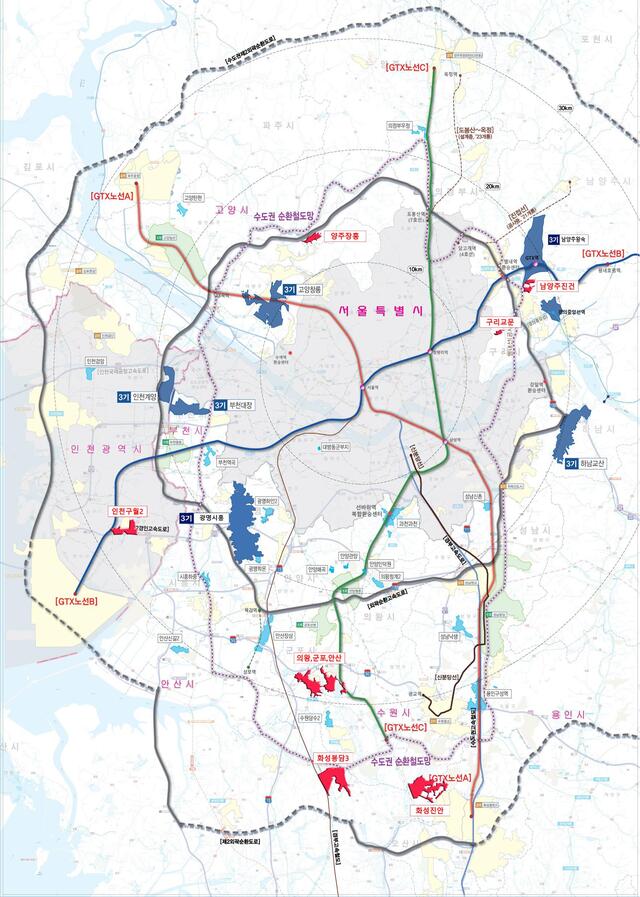 ▲ 수도권 신규 공공택지 위치도. ⓒ국토교통부
