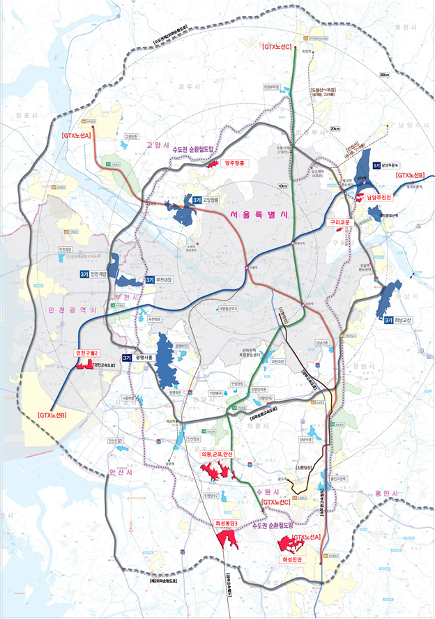 ▲ 3차 신규택지 위치도.ⓒ국토교통부