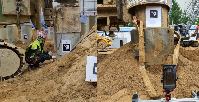 ▲ 기존 방식의 파일 리바운드 체크방식(왼쪽)과 공동개발된 디지털화 장비 모습. ⓒ DL이앤씨