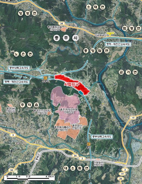 ▲ 드림파크 산업단지 위치도.ⓒ충주시