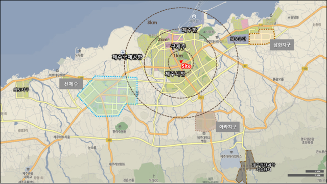 ▲ 제주도 제주시 일도이동 인제아파트 위치도.ⓒ대보건설
