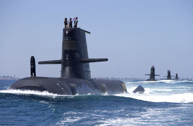 ▲ 잠수함발사순항미사일(SLCM)을 탑재한 호주 콜린스급 잠수함. 수중 배수량 3400t으로, 재래식 잠수함 가운데는 가장 크다. ⓒ호주 해군 제공.