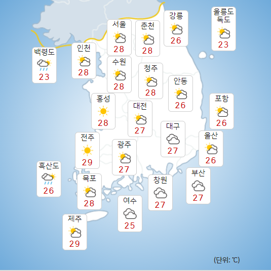▲ 9월 20일 오후 날씨. ⓒ기상청