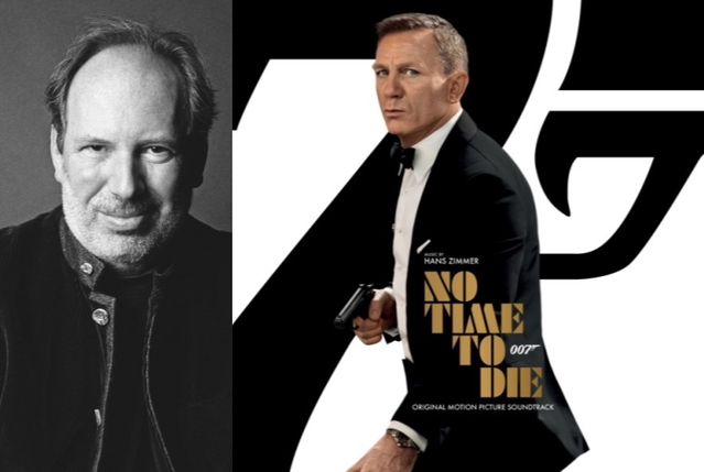 ▲ 음악감독 한스 짐머와 영화 '007 노 타임 투 다이' OST 앨범 커버.ⓒ유니버설뮤직