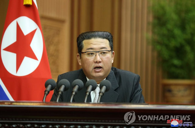 ▲ 지난 9월 29일 최고인민회의에서 시정연설을 하는 김정은. ⓒ연합뉴스. 무단전재 및 재배포 금지.