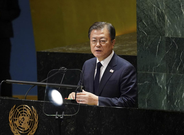 ▲ 문재인 대통령은 지난 9월 21일(현지시간) 유엔총회 기조연설에서 다자 종전선언을 제안했다. ⓒ뉴시스. 무단전재 및 재배포 금지.