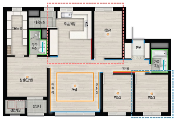 ▲ 이천자이 더파크 전용 84㎡ A타입 내부도면. ⓒ 홈페이지