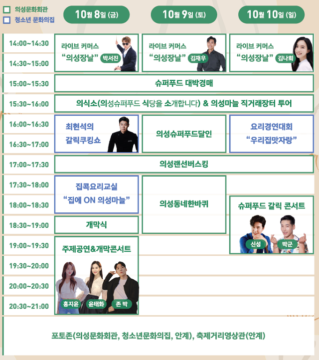 ▲ 제4회 온라인 의성슈퍼푸드마늘축제 일정표.ⓒ의성군