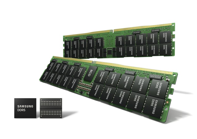 ▲ 삼성전자 업계 최선단 14나노 DDR5 D램. ⓒ삼성전자