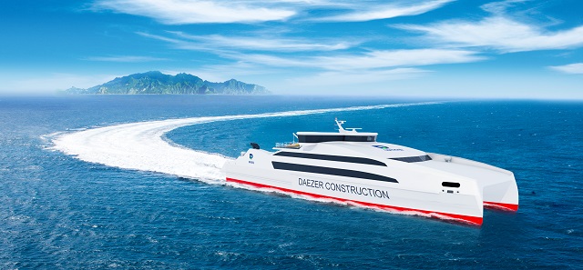 ▲ 울릉군 2500 톤급 초 쾌속 여객선 모습.ⓒ울릉군