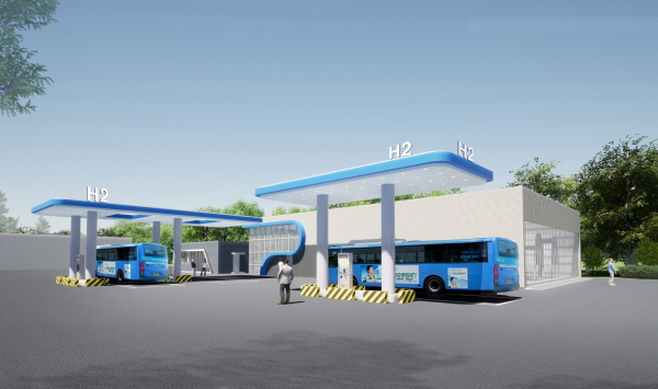 ▲ 충주시 목행동에 설치하는 수소버스충전소 조감도.ⓒ충주시