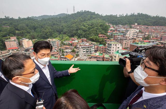 ▲ 노형욱 국토교통부 장관이 서울 은평구 증산4구역을 방문하고 있다,ⓒ연합뉴스