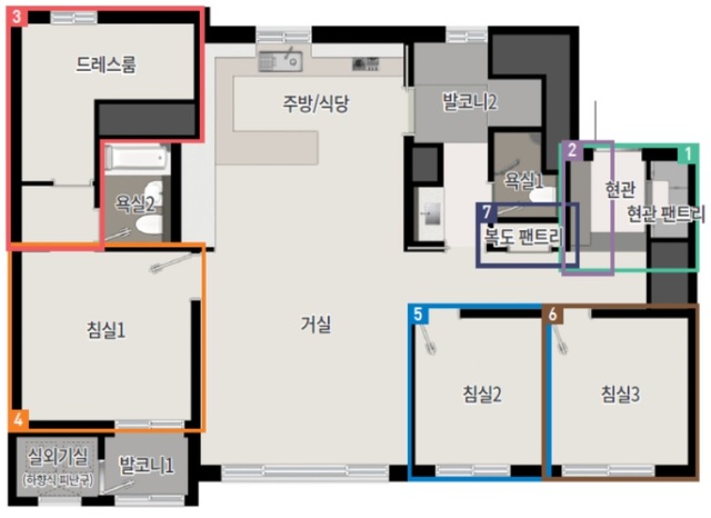 ▲ 운정 푸르지오 파르세나 전용 84㎡A 평면도. ⓒ 분양 홈페이지