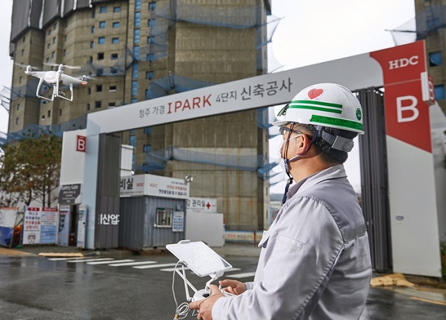 ▲ 스마트 공사현장 모습.ⓒHDC현대산업개발