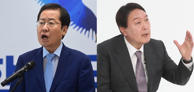 ▲ (왼쪽부터)국민의힘의 홍준표·윤석열 대선 예비후보.ⓒ뉴데일리DB