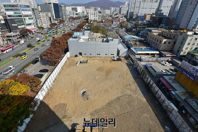 ▲ 경기도 성남시 중원구 성호시장 도시개발사업 구역 전경. ⓒ정상윤 기자