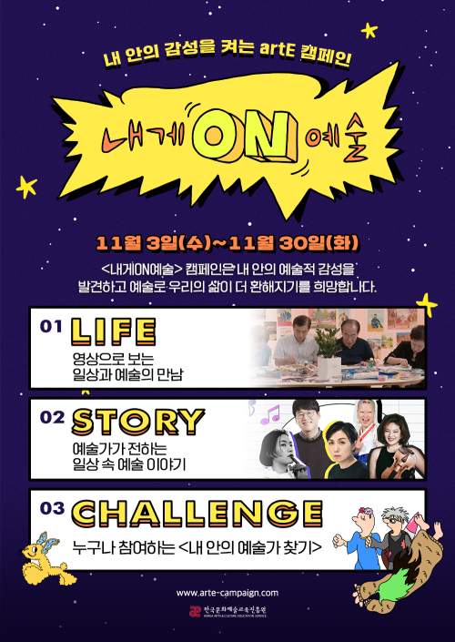 ▲ '내게 ON 예술' 캠페인 포스터.ⓒ한국문화예술교육진흥원