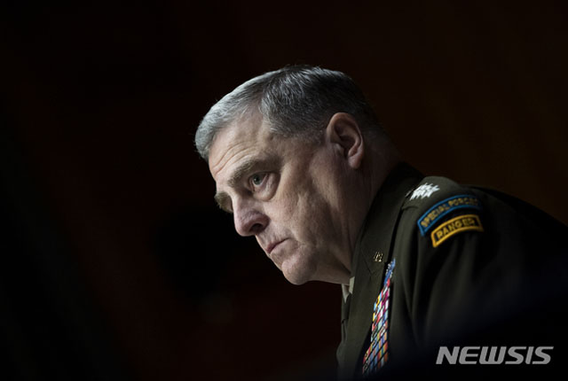 ▲ 마크 밀리 美합참의장. 그는 지난 3일(현지시간) 아스펜 연구소가 주최한 안보포럼에 나와 북한에서 급변사태가 발생할 가능성이 낮아 보인다고 말했다. ⓒ뉴시스 AP. 무단전재 및 재배포 금지.