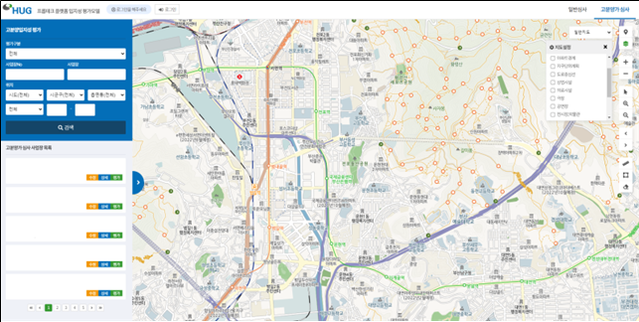 ▲ 고분양가 심사시스템 초기화면.ⓒHUG