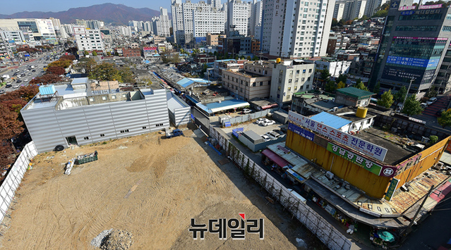 ▲ 성호시장 도시개발사업 예정지인 성호시장 부지 모습. ⓒ정상윤 기자