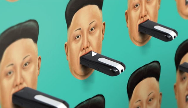 ▲ 과거 '자유를 위한 플래시 드라이브 캠페인' 당시 시민들로부터 USB를 기부받기 위해 설치한 홍보게시판. ⓒ플래시 드라이브 포 프리덤 홈페이지 캡쳐.