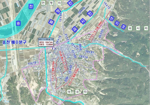 ▲ 영덕군 영해면 하수도정비사업 사업계획평면도.ⓒ영덕군