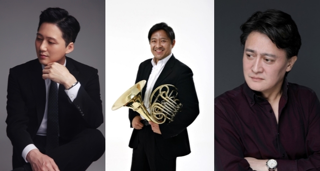 ▲ 왼쪽부터 피아니스트 이성철, 호르니스트 이석준, 바리톤 고한승.ⓒ예술의전당