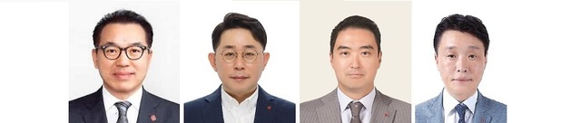 ▲ 왼쪽부터 정준호 롯데쇼핑 백화점사업부 대표이사, 나영호 e커머스사업부 대표이사, 강성현 마트사업부 대표이사, 남창희 슈퍼사업부 대표이사. ⓒ롯데지주