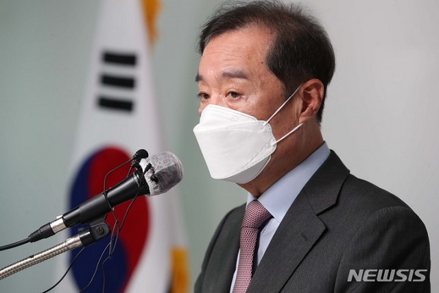 ▲ 김병준 국민의힘 상임선대위원장이 26일 서울 영등포구 국민의힘 당사에서 기자간담회를 하고 있다.ⓒ뉴시스