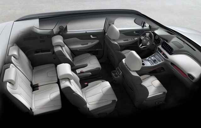 ▲ 2022 싼타페 6인승 내장 이미지. ⓒ현대차