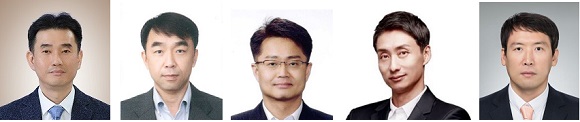 좌측부터 김종한·박봉수·배광욱·유호선·조정균 삼성전기 부사장ⓒ삼성전기