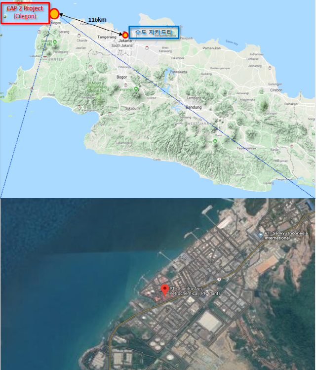 ▲ 인도네시아 완공현장 리스트 및 위치도. ⓒ 현대건설