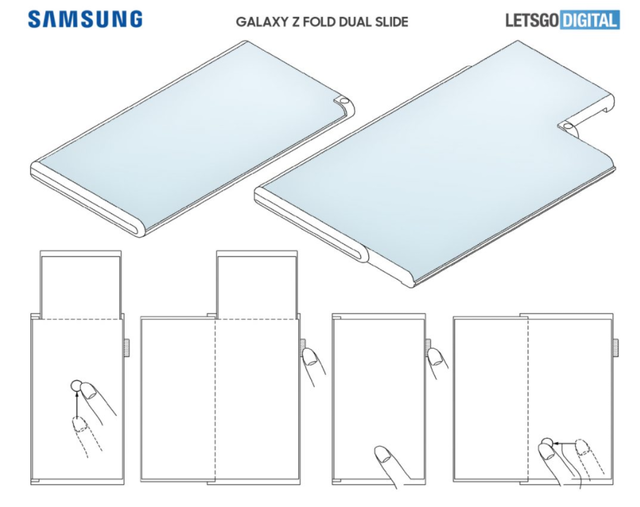 ▲ 삼성전자가 지난 5월 세계지식재산권청(WIPO)에 출원한 '듀얼슬라이드' 스마트폰 특허 ⓒLetsgodigital