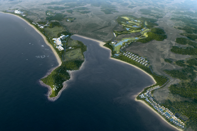 ▲ 오는 2025년까지 1조 8852억 원들 투입해 건설하는 태안군 안면도 관광지 개발사업이 내년부터 본격 추진 된다. 사진은 우선협상자로 선정된 온더웨스트 컨소시엄 조감도.ⓒ충남도