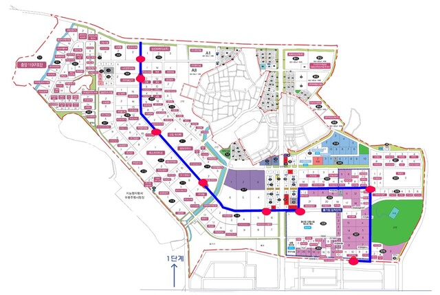 ▲ 대구국가산업단지 내 통근용 셔틀버스 정류장 8개소 위치도.ⓒ대구시