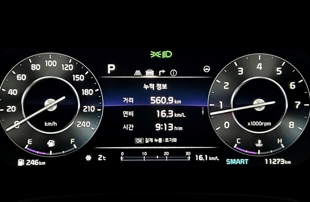 ▲ 시승 후 연비를 확인하니 16.3km/ℓ이 나왔다. ⓒ김재홍 기자