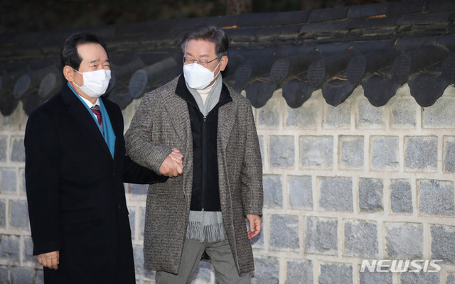 ▲ 정세균 전 국무총리와 이재명 더불어민주당 대통령 후보. ⓒ