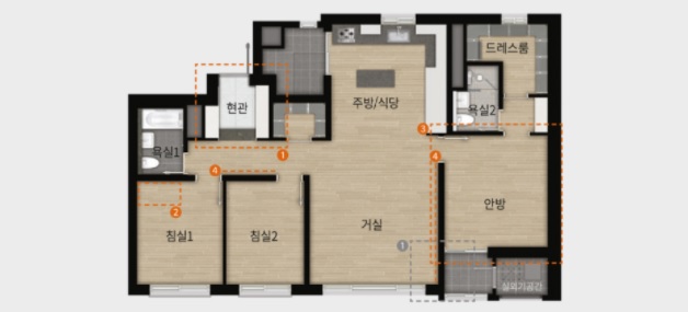 ▲ 래미안 포레스티지 84㎡A타입 설계도. ⓒ 홈페이지