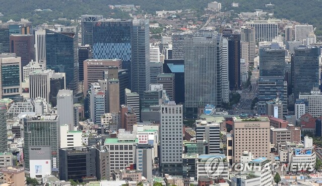 ▲ 서울 남산에서 바라본 기업 빌딩 ⓒ연합뉴스