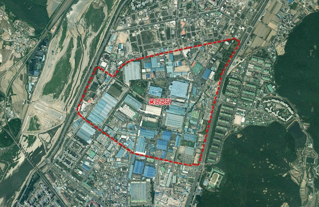 ▲ 경주시 용강공단 행위제한 항공사진.ⓒ경주시