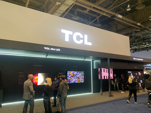 ▲ 미국 라스베이거스에서 열린 세계 최대 전자·IT 전시회 'CES 2022'에서 TCL이 미니 LED TV 라인업을 전시했다. ⓒ이성진 기자