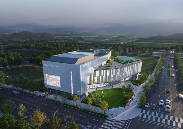 ▲ 예천군(군수 김학동)이 호명면 경북도청 신도시에 건립 중인 복합커뮤니티센터가 올해 하반기 준공과 함께 지역 랜드마크로 자리매김할 것으로 보인다.ⓒ예천군