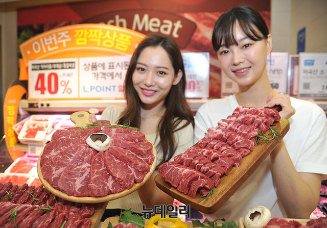 ▲ 2019년 7월 서울의 한 대형마트에서 미국산 쇠고기 판촉행사를 열고 있다. ⓒ이기륭 기자.